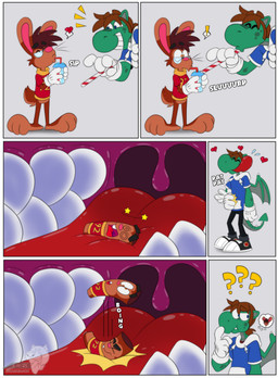 3_toes 4_fingers anthro big_feet big_tongue bodily_fluids cartoon_gloves cartoon_physics cheek_bulge dazed dizzy dizzy_eyes drinking_straw drooling duo feet fingers heart_symbol inside_mouth licking licking_lips licking_own_lips male male/male mawplay paws red_tongue saliva soft_vore tail toes tongue tongue_out toony toony_moment uvula vore whiskers wings crocdragon89 mythology joshua_edgars_(crocdragon89) roderick_(tamerkoh) toon_joshua_edgars_(crocdragon89) dragon lagomorph leporid mammal mythological_creature mythological_scalie rabbit scalie absurd_res hi_res