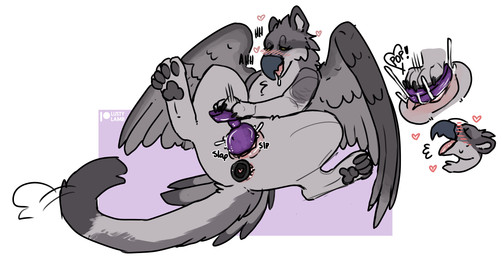 4_toes anal anal_penetration anus blush blush_lines bodily_fluids close-up dildo dildo_in_vagina dildo_insertion feathered_wings feathers feet female feral fur genital_fluids genitals grey_body grey_feathers grey_fur heart_symbol knotting looking_pleasured masturbation narrowed_eyes object_in_ass open_mouth pawpads paws penetration plug_(sex_toy) plug_insertion saliva saliva_string sex_toy sex_toy_in_ass sex_toy_in_vagina sex_toy_insertion simple_background solo sound_effects spread_legs spreading tail toes tongue toying_self vaginal vaginal_fluids vaginal_penetration vaginal_plug vulva wings yellow_eyes yellow_sclera conditional_dnp lustylamb mythology stormcloud_(felixgryphon) avian gryphon mythological_avian mythological_creature 2020 absurd_res hi_res