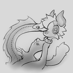 anthro anthro_on_feral bestiality collar duo female feral fin genitals hair horn male male/female markings nipples penetration penile penile_penetration questionable_consent tail terralien_npc vaginal vaginal_penetration vulva whiskers young yurikolis rocket_and_blitz star_wyrm felid feline mammal terralien worm absurd_res hi_res monochrome sketch