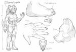 anthro claws collar featureless_crotch latex male mouthless nude null plantigrade solo standing text ebonyrubberwolf animate_inanimate canid canine canis living_latex mammal wolf english_text graphite_(artwork) monochrome traditional_media_(artwork)