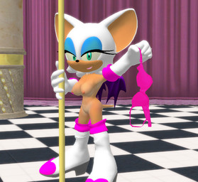 anthro areola big_breasts breasts clothing dancing erect_nipples female genitals membrane_(anatomy) membranous_wings mostly_nude navel nipples nude pole pole_dancing solo stripper stripper_pole striptease undressing vulva wings valentinexredfield sega sonic_the_hedgehog_(series) rouge_the_bat bat mammal 2013 3d_(artwork) digital_media_(artwork)