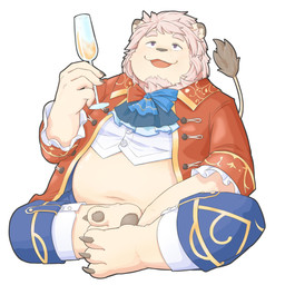 anthro barefoot belly champagne_glass container cravat cup drinking_glass feet fur glass glass_container glass_cup male midriff overweight pawpads sitting solo white_body white_fur kani_kk09 xxl_woofia leo_von_narcis felid lion mammal pantherine 1:1 hi_res