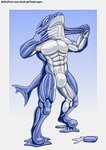 after_transformation bound encasement latex permanent summer transformation epic_games fortnite fennix_(fortnite) safety_first_steve_(fortnite) xedryk canid canine fennix fish fox mammal marine shark goo_(disambiguation) absurd_res hi_res