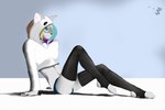 anthro clothing female hoodie legwear simple_background solo stirrup_stockings stockings stylus topwear sakhtyphlosion pop_cat domestic_cat felid feline felis mammal hi_res