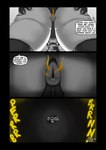 3_fingers antennae_(anatomy) anthro anus big_butt butt claws dark dialogue dominant dominant_female duo facesitting facesitting_pov fart fart_cloud fart_fetish farting_female farting_on_another farting_on_face farting_on_male female female_farting fingers first_person_view foreplay gassy genitals male male/female presenting presenting_anus presenting_hindquarters presenting_vulva sitting_on_another speech_bubble text thought_bubble thoughts vulva soomir heather_(soomir) hectar_(soomir) arthropod bee hymenopteran insect absurd_res black_and_white comic english_text hi_res monochrome