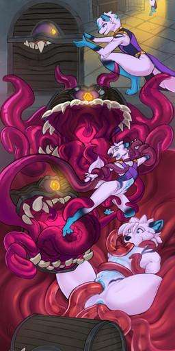 andromorph clitoral_hood clitoris dungeon egg egg_insertion genitals intersex oviposition penetration soft_vore tentacle_in_anus tentacle_in_vagina tentacle_penetration tentacles tentacles_around_legs vaginal vaginal_penetration vore vulva sajik dungeons_and_dragons hasbro wizards_of_the_coast mavi canid canine fox mammal mimic mimic_chest absurd_res hi_res