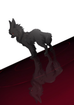 ambiguous_gender feral fur red_eyes simple_background solo white_background ayaka canid canine canis mammal 2019 character_request