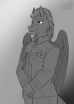 admiral anthro clothing costume guard male solo wings sunny_way friendship_is_magic hasbro my_little_pony mythology royal_guard_(mlp) equid equine horse mammal mythological_creature mythological_equine pegasus pony digital_media_(artwork) hi_res