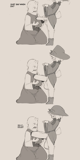 anthro balls balls_expansion big_balls big_penis boots clothed clothing clothing_lift cotton_tail duo expansion eyewear female footwear genital_expansion genitals glasses hand_on_penis hat headgear headwear horn huge_balls huge_penis hyper hyper_balls hyper_genitalia hyper_penis kneeling magic male male/female penis penis_expansion robe shoes small_but_hung text wizard_hat kyurisawa deltarune undertale undertale_(series) ralsei toriel boss_monster_(undertale) bovid caprine goat mammal absurd_res digital_media_(artwork) english_text hi_res