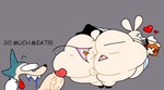 anthro anus bent_over big_butt big_penis black_eyes black_nose blue_clothing blue_dress bodily_fluids butt cake clothing dessert dress drooling duo excited eyes_closed female food fur genitals grey_background grey_body grey_ears grey_fur happy heart_symbol holding_cake holding_food holding_object huge_butt huge_penis hyper hyper_genitalia hyper_penis long_ears looking_at_another male male/female multicolored_body multicolored_clothing multicolored_dress multicolored_fur obese obese_anthro obese_female overweight overweight_anthro overweight_female penis pussy saliva saliva_string scut_tail sharp_teeth shirt short_tail simple_background smile tail teeth thick_thighs tongue tongue_out topwear two_tone_body two_tone_clothing two_tone_dress two_tone_fur vein veiny_penis white_body white_clothing white_dress white_ears white_fur white_nose white_shirt white_tail white_topwear superiorfox beastars haru_(beastars) legoshi_(beastars) canid canine canis lagomorph leporid mammal rabbit wolf 2024 digital_media_(artwork)