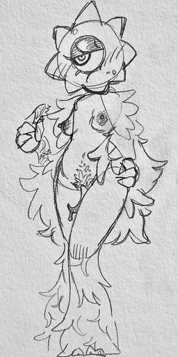 ambiguous_gender breasts not_furry nude pubes solo unknown_artist cyclops humanoid hi_res monochrome
