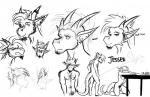 annoyed anthro balls beard biped body_hair chest_hair circumcised ear_piercing expressions facial_hair flaccid food frown furniture genitals goatee hair happy_trail horn horn_jewelry horn_ring humanoid_genitalia humanoid_penis humanoid_pointy_ears jewelry kneeling looking_at_viewer male nipples nude pancake penis piercing pointy_ears ring_(jewelry) simple_background smile snout solo standing table tail text white_background bgn mythology jessee dragon mythological_creature mythological_scalie scalie 2013 black_and_white character_name digital_drawing_(artwork) digital_media_(artwork) model_sheet monochrome signature sketch