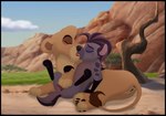 animal_genitalia animal_pussy black_border border duo feline_genitalia feline_pussy female female/female feral fur genitals kissing pseudo-penis pussy kaion disney the_lion_guard the_lion_king jasiri_(the_lion_guard) vitani_(the_lion_king) hyena mammal spotted_hyena hi_res