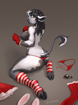 2_horns anthro big_breasts bikini breasts butt buttplug christmas_clothing clothed clothing female fur grey_body grey_fur hair holidays hooves horn long_hair looking_at_viewer multicolored_body multicolored_fur multicolored_hair nipples nude plug_(sex_toy) scarf sex_toy simple_background solo string_bikini swimwear tail tail_tuft tuft two-piece_swimsuit two_tone_body two_tone_fur two_tone_hair two_tone_tail white_body white_fur conditional_dnp tgt1512 christmas tega_(tgt1512) bovid bovine cattle mammal 2023 3:4 digital_media_(artwork) hi_res