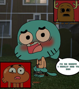 anthro dialogue dialogue_box embarrassed feces feces_in_ass feces_on_ground female group humiliation male pooping pooping_on_floor public public_humiliation shocked surprised trio young young_anthro young_female young_male thedispenser69 cartoon_network the_amazing_world_of_gumball darwin_watterson gumball_watterson penny_fitzgerald animate_inanimate aquatic domestic_cat fairy felid feline felis fish mammal
