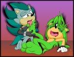 3_toes anthro border clothing duo eyes_closed feet foot_fetish foot_grab foot_lick foot_play gloves green_hair hair handwear licking male paws quills_(anatomy) tail toe_lick toes tongue tongue_out transparent_border trowelhands sega sonic_the_hedgehog_(series) sonic_underground blitz_the_hedgehog fan_character manic_the_hedgehog eulipotyphlan hedgehog mammal 2017 alpha_channel hi_res