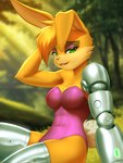 anthro biped blurred_background breasts clothed clothing cybernetic_arm cybernetic_limb eyebrows eyelashes female green_eyes hair long_ears medium_breasts outside solo tail mykegreywolf archie_comics sega sonic_the_hedgehog_(archie) sonic_the_hedgehog_(comics) sonic_the_hedgehog_(series) bunnie_rabbot lagomorph leporid mammal rabbit 2024 3:4 absurd_res digital_media_(artwork) hi_res