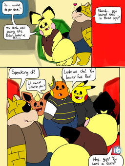 3_toes anthro big_butt black_bottomwear black_clothing black_ear_tips black_hair black_hoodie black_inner_ear black_pants black_sclera black_shirt black_tail black_topwear blonde_hair blonde_mane blue_bottomwear blue_clothing blue_pants bottomless bottomless_anthro bottomless_male bottomwear brown_clothing brown_ears brown_hands brown_shirt brown_topwear butt clothed clothing collared_shirt dialogue dipstick_ears dry_humping ear_markings erection erection_under_clothing fangs feet grinding group hair hallway heart_above_head heart_reaction heart_symbol hoodie lapdance locker male male/male mane multicolored_ears orange_body orange_ears page_number pants pattern_clothing pattern_shirt pattern_topwear pink_cheeks polo_shirt recycling_bin red_cheeks school shirt shorts simple_background snout speech_bubble striped_clothing striped_shirt striped_topwear stripes tail tan_body tan_inner_ear teeth text thick_thighs toes tongue topwear twerking white_eyes wide_hips yellow_body yellow_cheeks yellow_ear_tips yellow_ears chonkymouse nintendo pokemon alexander_(chonkymouse) pace_(blastoiseanimator) pedro_(blastoiseanimator) riley_(blastoiseanimator) eeveelution flareon generation_1_pokemon generation_2_pokemon pichu pikachu pokemon_(species) raichu sandshrew 2024 3:4 colored comic digital_media_(artwork) english_description english_text flat_colors hi_res