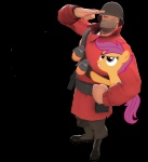 duo explosives female feral grenade male simple_background smile tail text transparent_background weapon young young_feral trotsworth friendship_is_magic hasbro my_little_pony team_fortress_2 valve scootaloo_(mlp) soldier_(team_fortress_2) equid equine horse human mammal pony alpha_channel crossover english_text grandfathered_content meme