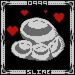 16-bit 1:1 ambiguous_gender black_background border dankshamwow digital_media_(artwork) english_text eyes_closed feral front_view goo_creature grey_border grey_text group happy heart_symbol not_furry number open_mouth open_smile pixel_(artwork) red_heart scp-999 scp_foundation simple_background slime smile text