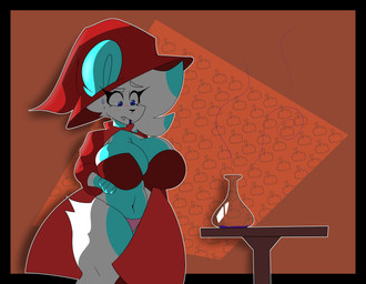 anthro big_breasts blue_body blue_eyes blue_fur blush bodily_fluids body_part_growth bottomwear bra breast_growth breasts clothed clothing crossgender empty_bottle eyebrows eyelashes female fur gender_transformation geometric_background growth hair hand_on_breast hand_on_own_breast hat headgear headwear holding_breast jacket looking_down mtf_crossgender mtf_transformation multicolored_body multicolored_fur navel nervous nervous_sweat panties pattern_background pink_clothing pink_panties pink_underwear potion potion_bottle red_bra red_clothing red_hat red_headwear red_jacket red_topwear red_underwear simple_background solo sweat sweatdrop thick_thighs topwear transformation transformation_by_substance transformation_mechanism transformation_potion two_tone_body two_tone_fur underwear white_body white_fur white_hair wizard_hat zantanerz zan_(zantanerz) bear mammal polar_bear ursine 2021 digital_media_(artwork) hi_res shaded