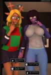 anthro big_breasts breasts clothing digit_ring dress duo female hand_holding impregnation_request jewelry lesbian_thoughts looking_at_viewer married_couple nervous_smile nipple_outline ring sharp_teeth teeth text wedding_ring wife wife_and_wife darkflash23 deltarune undertale_(series) noelle_holiday susie_(deltarune) deer humanoid mammal monster new_world_deer reindeer 3d_(artwork) digital_media_(artwork) english_text hi_res