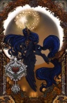 art_nouveau blue_body blue_eyes blue_feathers blue_hair border candle crown cutie_mark feathered_wings feathers female feral fire flower hair headgear horn jewelry long_hair moon necklace night ornate_armor ornate_border plant princess royalty sky solo star wings companda friendship_is_magic hasbro my_little_pony mythology princess_luna_(mlp) bat equid equine mammal mythological_creature mythological_equine winged_unicorn digital_media_(artwork) hi_res