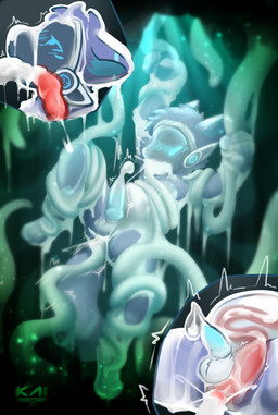anal anal_penetration blue_body blue_fur bodily_fluids cave clothing coldpalette cum cum_in_mouth cum_inside cum_on_face cumshot drinking drinking_cum ejaculation fur genital_fluids genitals knot knots knotted_dick knotted_penis knotting latex latex_clothing latex_skinsuit machine male penetration penis sex skinsuit slime tentacle_fetish tentacle_in_ass tentacle_penetration tentacle_sex tentaclejob tentacles tentacles_everywhere tentacles_on_male tight_clothing x-ray_view kai_oshima armorless_protogen protogen tentacle_creature absurd_res hi_res