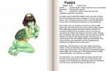 butt cucumber female food fruit monster_girl_(genre) plant shell solo text vegetable kenkou_cross third-party_edit asian_mythology east_asian_mythology japanese_mythology monster_girl_profile mythology humanoid kappa yokai 3:2 english_text hard_translated translated translation_edit