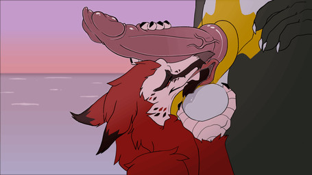 animal_genitalia anthro ball_fondling ball_lick ball_worship balls beak beak_fetish beak_play beak_sex beakjob bodily_fluids body_worship duo erection fondling genital_fluids genital_worship genitals leaking_precum licking male male/male nude nuzzling oral penile penis penis_worship precum saliva sea sex stroking_penis tongue water rettriverr dematraxus gavin_stien accipitrid accipitriform avian bearded_vulture bird canid canine crocodilian hybrid mammal old_world_vulture reptile scalie vulture 16:9 2d_animation animated frame_by_frame widescreen