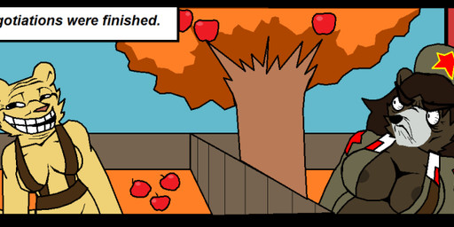 angry apple apple_tree autumn big_breasts breasts building clothing duo exposed_breasts female fence finland food fruit fruit_tree house military_uniform plant russa russian simple_background sky soviet_union text tree trollface uniform wall_(structure) window wood wood_wall world_war_2 droll3 anya_(droll3) katriina_(droll3) bear felid lion mammal pantherine 2012 colored digital_drawing_(artwork) digital_media_(artwork) english_text meme