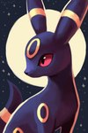 ambiguous_gender black_body feral looking_at_another moon red_eyes solo orcaowl nintendo pokemon eeveelution generation_2_pokemon mammal pokemon_(species) umbreon 2015 2:3