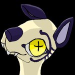 1:1 alpha_channel anthro blue_ears blue_nose cel_shading facial_markings fangs head_markings headshot_portrait icon mammal markings portrait pupils shaded sharp_teeth simple_background teeth transparent_background unusual_pupils yellow_eyes