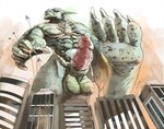 4_toes 5_fingers abs aircraft anthro balls barefoot biped bodily_fluids building building_destruction city city_background city_destruction cityscape claws crush destruction dirty dirty_feet erection extreme_size_difference feet finger_claws fingers genital_fluids genitals green_body humanoid_genitalia humanoid_penis landscape_dwarfing looming low-angle_view macro macro_anthro macro_male male muscular muscular_anthro muscular_male nude outside pawpads paws pecs penile penis precum rampage scaled_penis size_difference sky soles solo stomping stomping_pov tail teeth toe_claws toes vehicle yellow_eyes blackestmanamultis pyronite(commissioner) abrax_(pyronite) monster reptile scalie hi_res