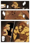 abs anal anal_penetration anthro ape balls blush bodily_fluids comic darius_(fullmetal_alchemist) dialogue duo english_text erection felid fullmetal_alchemist genital_fluids genitals gorilla hairy haplorhine heinkel_(fullmetal_alchemist) human humanoid_genitalia humanoid_penis hybrid lion male male/male male_penetrated male_penetrating male_penetrating_male mammal muscular nude pantherine pecs penetration penis precum primate sex text translated uncomic zelo_lee