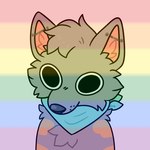 anthro derp_eyes fur grey_body grey_fur kerchief kerchief_only lgbt_pride male mostly_nude piercing pride_colors rainbow_flag rainbow_pride_flag rainbow_symbol six-stripe_rainbow_pride_colors snout solo wide_eyed jvrex no_thoughts_head_empty lou_(thewolf) canid canine canis mammal wolf 1:1 half-length_portrait icon portrait