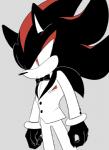 anthro black_body black_fur bow_(feature) bow_in_front bow_tie bracelet clothing fur grey_background jewelry male red_body red_eyes red_fur simple_background solo standing suit white_clothing sikai sega sonic_the_hedgehog_(series) shadow_the_hedgehog eulipotyphlan hedgehog mammal