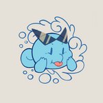 ambiguous_gender blue_body chibi curled_tail eyewear glasses solo tail tongue tongue_out water crystalshimly nintendo pokemon generation_1_pokemon pokemon_(species) squirtle 1:1