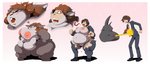 anthro basic_sequence big_breasts blush breast_growth breasts brown_hair buckteeth business_suit clothing duo female five_frame_image five_frame_sequence gender_transformation genitals growth hair huge_breasts human_to_anthro magic male mtf_transformation multi_frame_sequence nipples nude obese obese_female overweight overweight_female penis simple_background smile species_transformation standing suit surprise teeth torn_clothing transformation transformation_sequence weight_gain nken human mammal 2017 hi_res right_to_left sequence