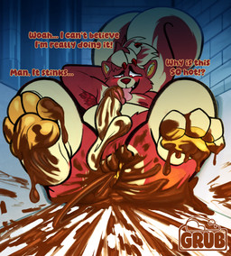 balls bodily_fluids butt feces feces_everywhere feces_in_ass feces_on_body feces_on_butt feces_on_penis genitals male penis pooping smearing solo grubbs nintendo pokemon generation_4_pokemon mammal mephitid pokemon_(species) shiny_pokemon skunk skuntank 2026 absurd_res hi_res