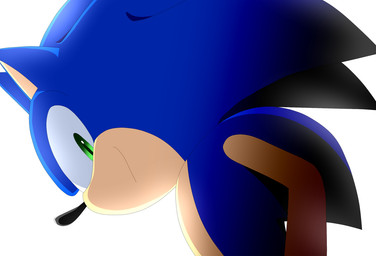 anthro bent_arm black_nose blue_body blue_fur countershade_fur countershading fur green_eyes looking_aside looking_at_viewer looking_away male side_view simple_background smile smiling_at_viewer solo tan_body tan_countershading tan_fur white_background kalk427 sega sonic_the_hedgehog_(series) sonic_the_hedgehog eulipotyphlan hedgehog mammal 2015 colored half-length_portrait portrait shaded