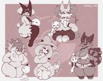 anthro belly big_breasts blush breasts carrying_another carrying_partner clothed clothing faceless_character faceless_male female female/female fur group hair inner_ear_fluff male male/female male/male simple_background tail thick_thighs tongue tuft maiky_atk nintendo pokemon animal_humanoid braixen canid canine domestic_cat elemental_creature felid felid_humanoid feline felis generation_2_pokemon generation_6_pokemon generation_7_pokemon generation_8_pokemon generation_9_pokemon hatterene human humanoid incineroar mammal mammal_humanoid meowscarada pokemon_(species) typhlosion hi_res