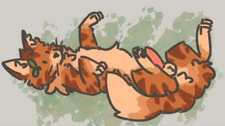 animal_genitalia animal_penis balls dot_eyes feral fur genitals lying male male_feral on_back orange_body orange_fur paws penis simple_eyes solo tan_balls tan_body tan_fur leafwing_(artist) warriors_(book_series) alderheart_(warriors) domestic_cat felid feline felis mammal full-length_portrait hi_res portrait