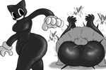 5_fingers abstract_background anthro balls big_balls big_breasts big_butt black_body black_eyes black_fur bodily_fluids bottom_heavy breasts bubble_butt butt clothing curvy_anthro curvy_female curvy_figure duo faceless_character faceless_male featureless_breasts female fingers from_front_position fur genital_fluids genitals gloves handwear heart_symbol hearts_around_body huge_butt huge_hips huge_thighs male male/female male_human mating_press nude nude_anthro nude_female penetration sex smile thick_thighs vaginal vaginal_fluids vaginal_penetration voluptuous voluptuous_anthro voluptuous_female white_clothing white_gloves white_handwear wide_hipped_anthro wide_hipped_female wide_hips enigi09 trevor_henderson cartoon_cat_(trevor_henderson) domestic_cat eldritch_abomination felid feline felis human mammal 2025 3:2 digital_drawing_(artwork) digital_media_(artwork) hi_res monochrome