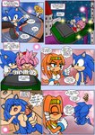 2022 absurd_res amy_rose anthro blue_body blue_eyes blue_penis blush breasts canid canine chaos_0 clothing comic digital_media_(artwork) echidna english_text eulipotyphlan female fox genitals gloves green_eyes handwear hedgehog hi_res knuckles_the_echidna male mammal masturbation miles_prower monotreme narrow_hips orange_body penis perfect_chaos pink_body raianonzika sega sonic_adventure sonic_the_hedgehog sonic_the_hedgehog_(series) super_sonic text thin_calves thin_legs thin_thighs tikal_the_echidna