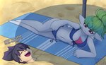 alternate_hairstyle beach breasts duo female hair male ponytail pose seaside summer enrique849 nintendo pokemon ailin_gardevoir enrique gardevoir generation_3_pokemon human humanoid mammal pokemon_(species) absurd_res hi_res pinup