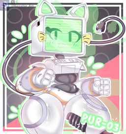 4_fingers :3 abstract_background anthro bottom_heavy cable_tail electrical_plug_tail fake_whiskers fangs female fingers fist for_a_head glistening glistening_body glistening_face green_face green_inner_ear green_outline grey_body huge_hips huge_thighs logo long_tail looking_at_viewer machine name_drop name_tag noseless open_:3 open_mouth open_smile outline post-it_note raised_tail rivets screen screen_face segmented_body smile solo tail teeth thick_thighs white_body white_outline wide_hips x_logo narrator_art x_(social_media) pur_03 domestic_cat felid feline felis mammal object_head robot robot_anthro screen_head 2025 absurd_res artist_logo hi_res portrait shaded three-quarter_portrait watermark