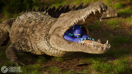 ambiguous_gender anthro duo feral male nature oral_vore outside soft_vore swallowing vore crimsoncreaturecreations greedo_(dreg) crocodile crocodilian lizard reptile scalie 16:9 3d_(artwork) 3d_animation animated digital_media_(artwork) hi_res short_playtime webm widescreen