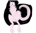 anthro blue_eyes breasts claws female fluffy fluffy_tail fur horn kaiju pink_eyes simple_background solo star sugarbeast tail vipery-07 white_body white_fur