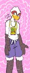 anthro beak blue_bottomwear blue_clothing blue_shorts bottomwear clothed clothing feathers fully_clothed male orange_eyes pink_background red_text shirt shorts simple_background smile solo standing tank_top text text_on_clothing text_on_shirt text_on_tank_top text_on_topwear topwear white_body white_clothing white_feathers white_shirt white_tank_top white_topwear yellow_beak martindosent martin_(martindosent) accipitriform avian bird secretary_bird 2021 clip_studio_paint_(artwork) digital_drawing_(artwork) digital_media_(artwork) english_text hi_res portrait three-quarter_portrait